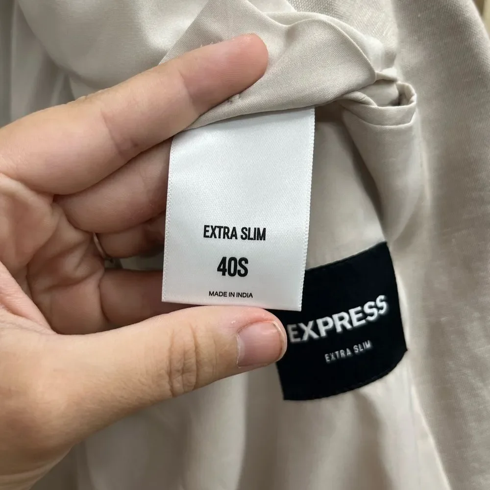 Express Light Tan extra slim cotton linen blend Blazer